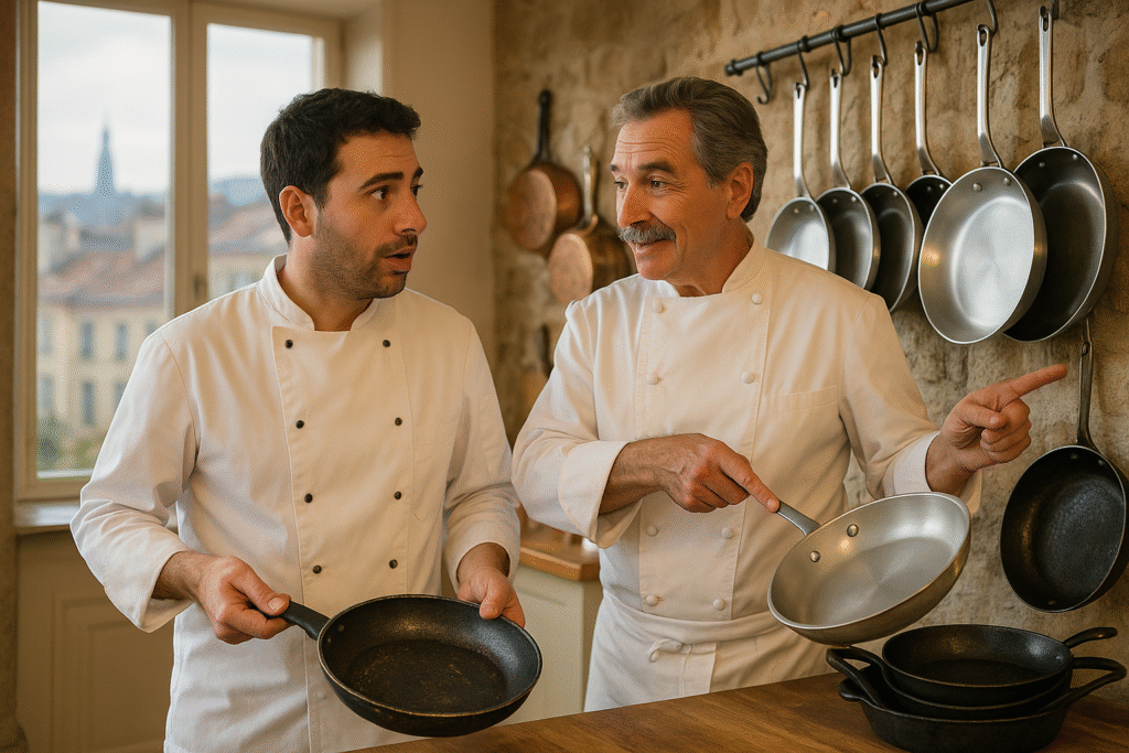 Chef professionista in una cucina europea